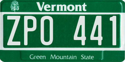 VT license plate ZPO441