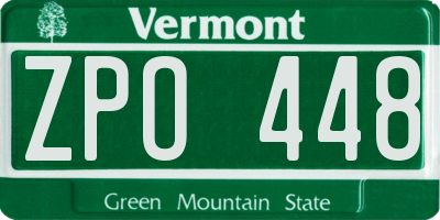 VT license plate ZPO448