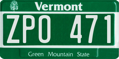VT license plate ZPO471