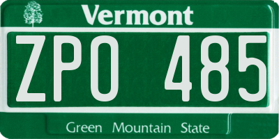 VT license plate ZPO485