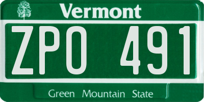 VT license plate ZPO491