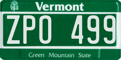 VT license plate ZPO499