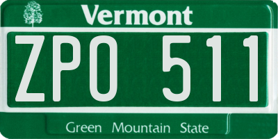 VT license plate ZPO511
