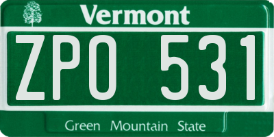 VT license plate ZPO531