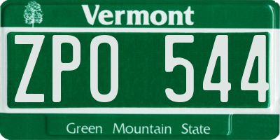 VT license plate ZPO544