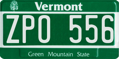 VT license plate ZPO556