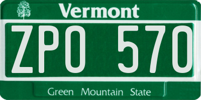 VT license plate ZPO570