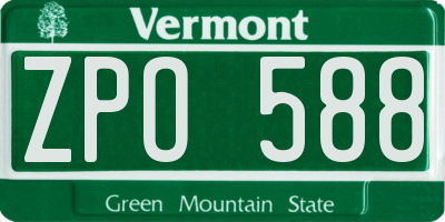 VT license plate ZPO588