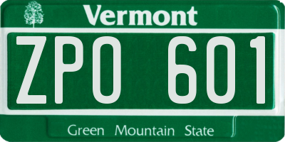 VT license plate ZPO601