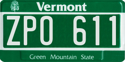 VT license plate ZPO611