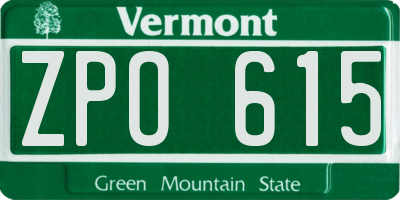 VT license plate ZPO615
