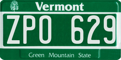 VT license plate ZPO629