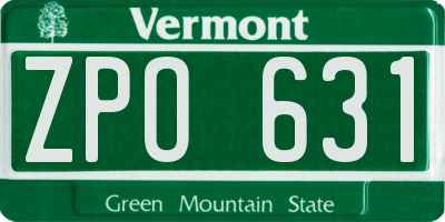 VT license plate ZPO631