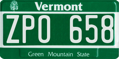 VT license plate ZPO658