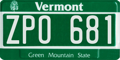 VT license plate ZPO681