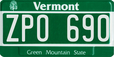 VT license plate ZPO690