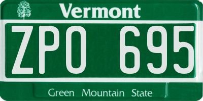 VT license plate ZPO695