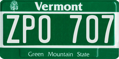 VT license plate ZPO707