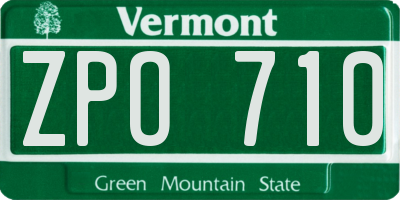 VT license plate ZPO710