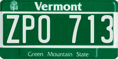 VT license plate ZPO713