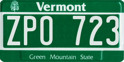 VT license plate ZPO723