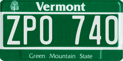 VT license plate ZPO740
