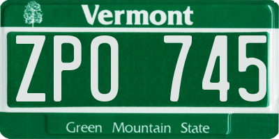 VT license plate ZPO745