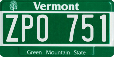 VT license plate ZPO751