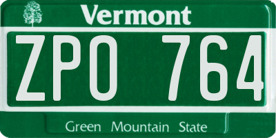 VT license plate ZPO764