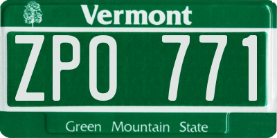 VT license plate ZPO771