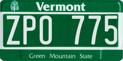 VT license plate ZPO775
