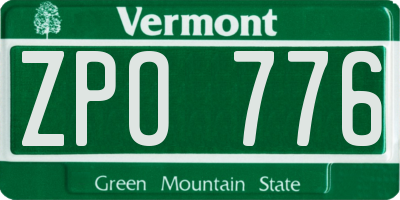 VT license plate ZPO776