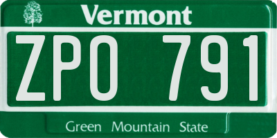 VT license plate ZPO791