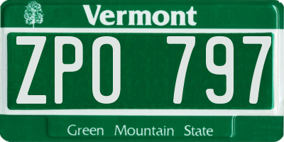 VT license plate ZPO797