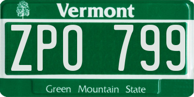 VT license plate ZPO799