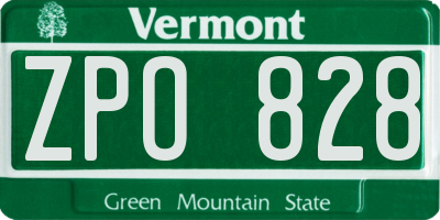 VT license plate ZPO828