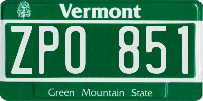 VT license plate ZPO851