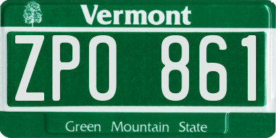 VT license plate ZPO861