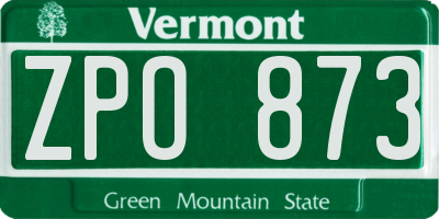 VT license plate ZPO873
