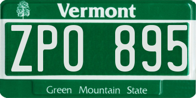 VT license plate ZPO895