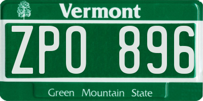 VT license plate ZPO896