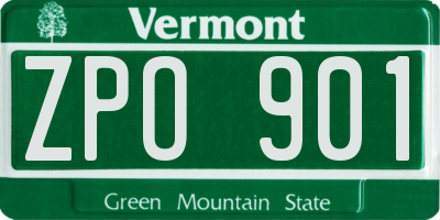 VT license plate ZPO901