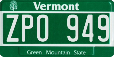 VT license plate ZPO949