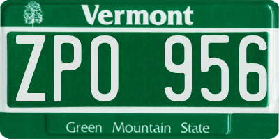 VT license plate ZPO956