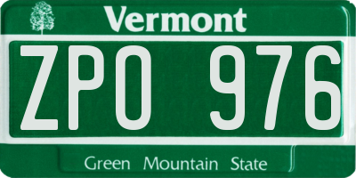 VT license plate ZPO976