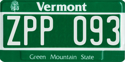 VT license plate ZPP093