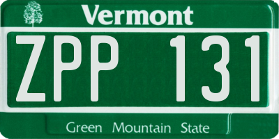 VT license plate ZPP131