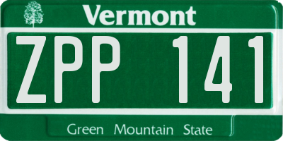 VT license plate ZPP141
