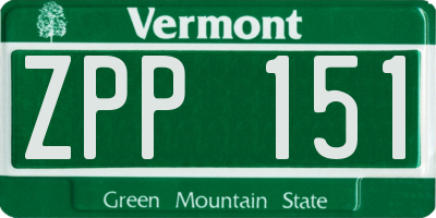 VT license plate ZPP151