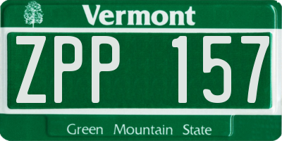 VT license plate ZPP157